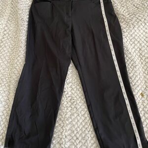 adidas Black Athletic capri Pants with Snap Waist